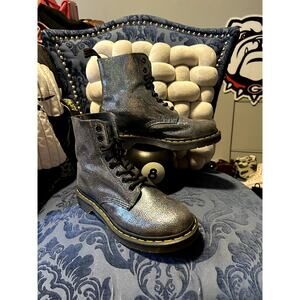 Dr Martens Blue Glitter Suede Pascal size 7/EU 38